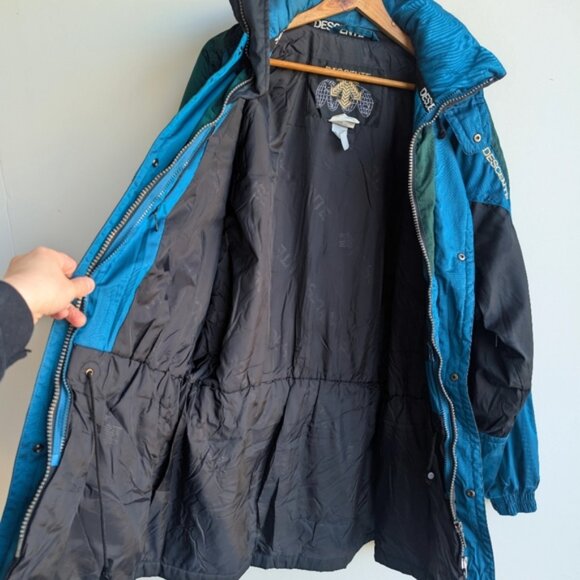 Vintage Descente 90's Retro Men's Blue Green & Black Ski & Snowboard Jac… - Picture 10 of 10